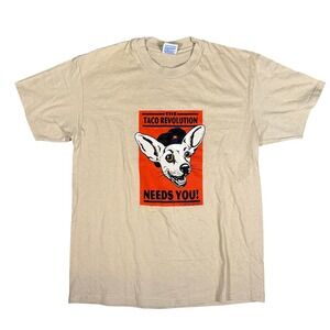 Vintage Taco Bell Dog T Shirt Hanes‎ Heavyweight The Taco Revolution Needs You
